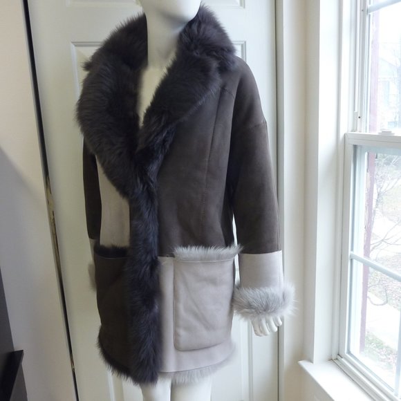 High Society HiSO BERNICE Reversible Genuine Shearling Coat - Picture 5 of 12